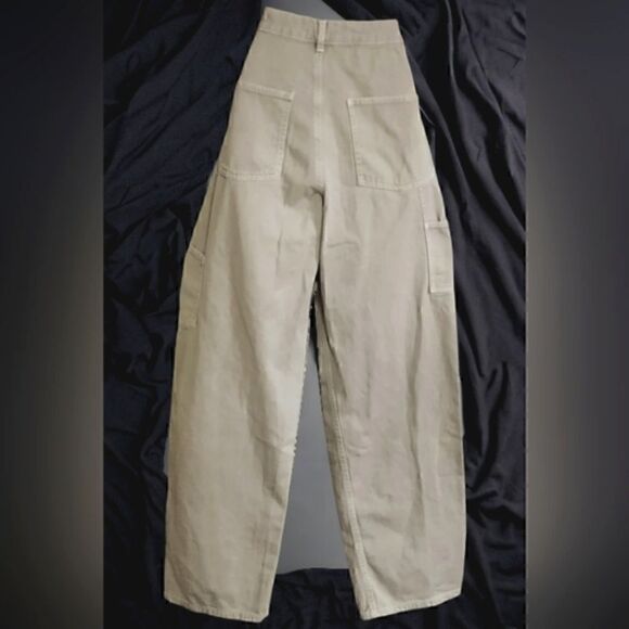 GARAGE CARGO Pants WOMEN'S Tan/Khaki Pockets Baggy Grunge Hip Hop SIZE JR 3 - Picture 2 of 14